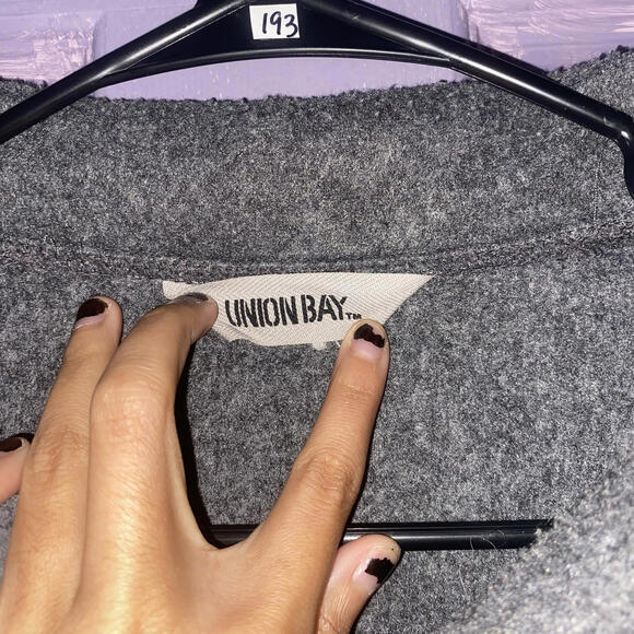 Unionbay Men’s L Gray Quarter Zip Vintage Fleece Pullover Long Sleeve Sweater - Picture 2 of 3